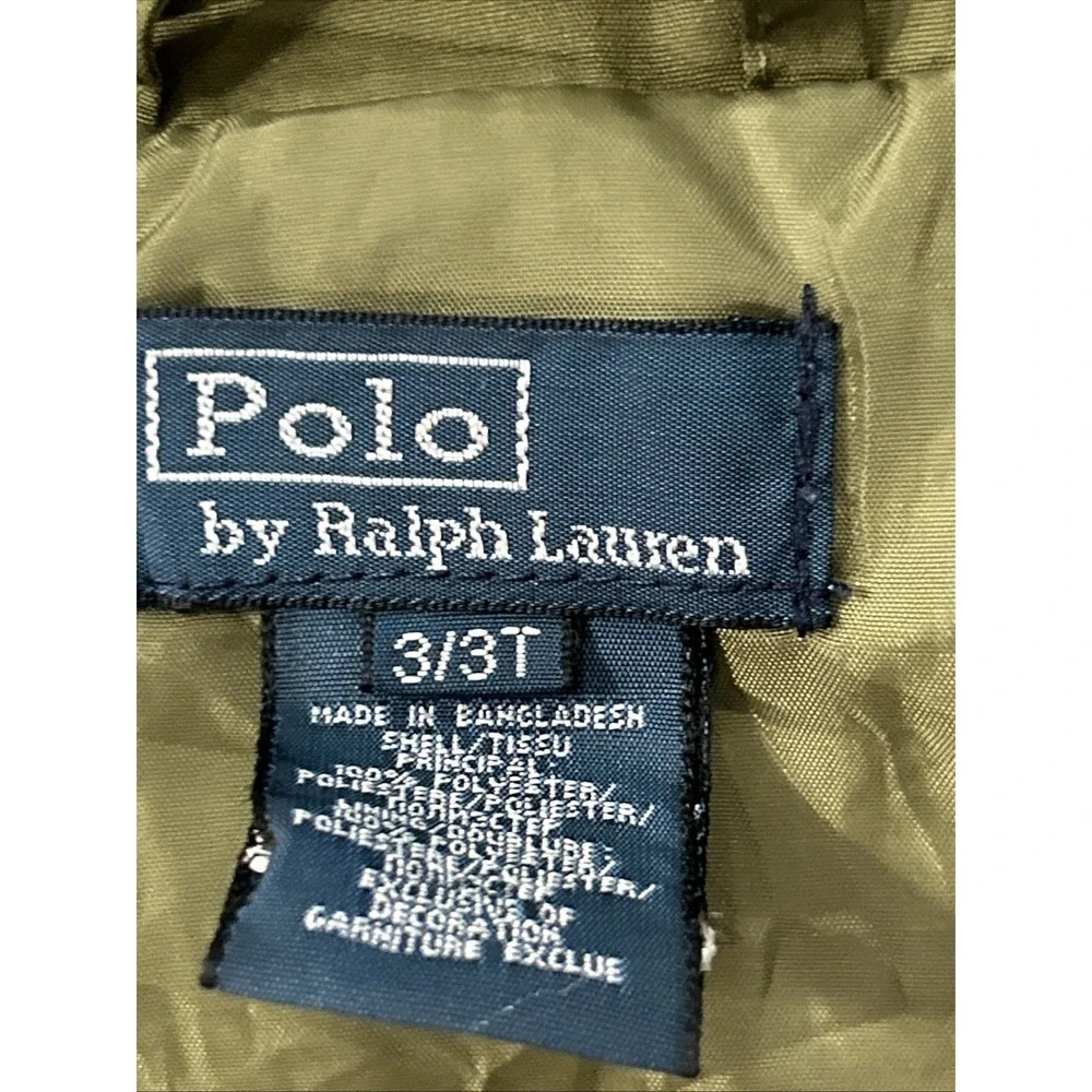 Boys Polo Ralph Lauren Harrington Jacket Full Zip Sz 3/3T Hooded Windbreaker